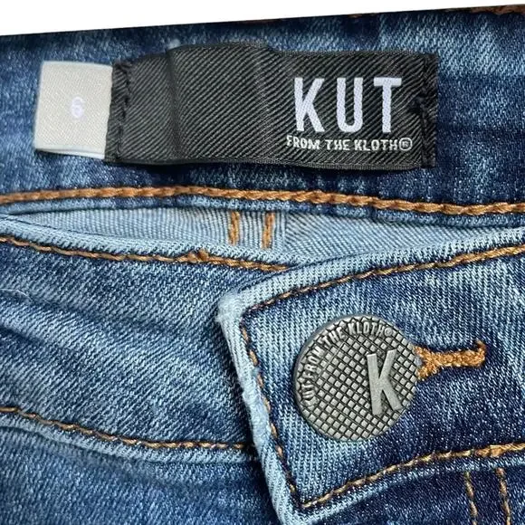 Women's KUT From The Kloth Mia Toothpick Skinny Distressed Denim Ripped‎ Jean 6 - Picture 5 of 13